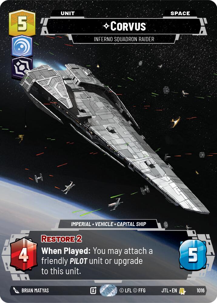 Corvus - Inferno Squadron Raider (1016) (Prestige) (1016) [Jump to Lightspeed] | Jomio and Rueliete's Cards and Comics