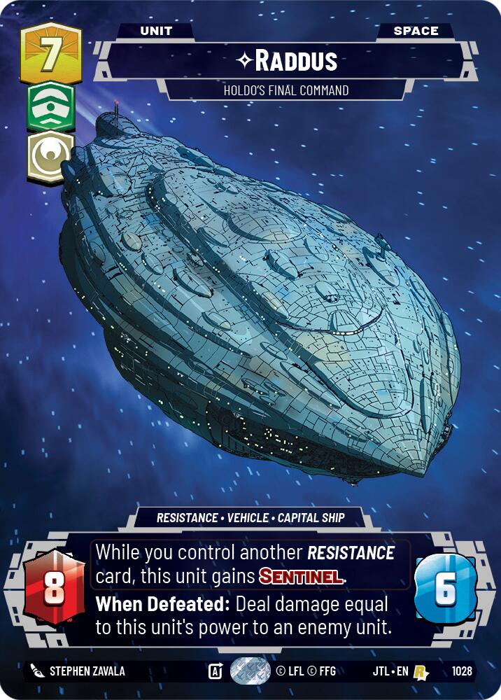 Raddus - Holdo's Final Command (1028) (Prestige) (1028) [Jump to Lightspeed] | Jomio and Rueliete's Cards and Comics