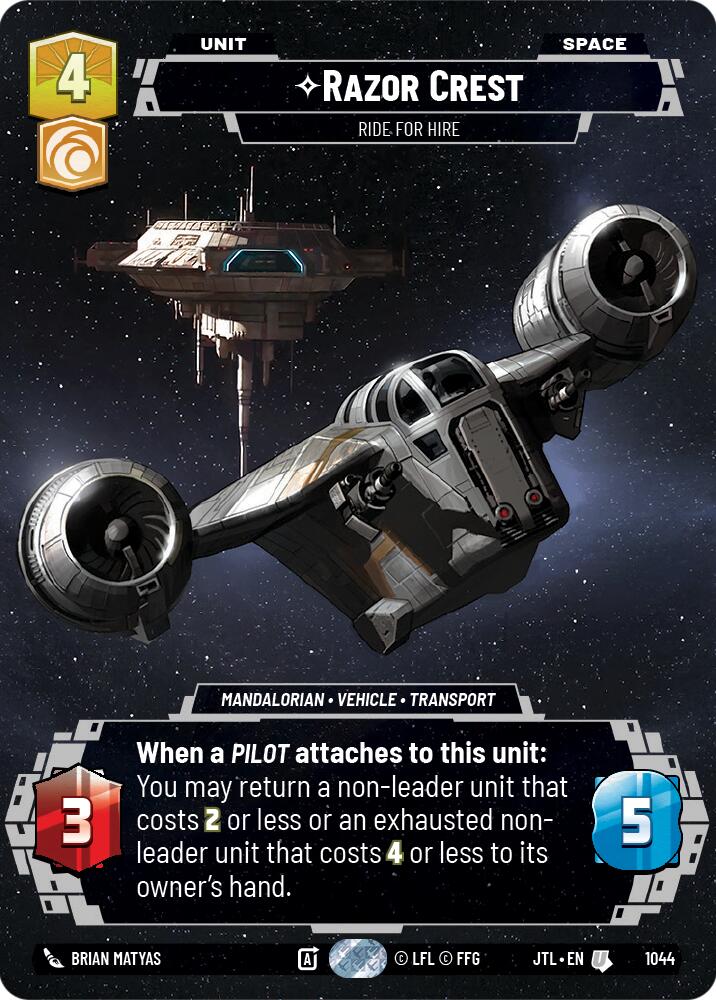 Razor Crest - Ride For Hire (1044) (Prestige) (1044) [Jump to Lightspeed] | Jomio and Rueliete's Cards and Comics