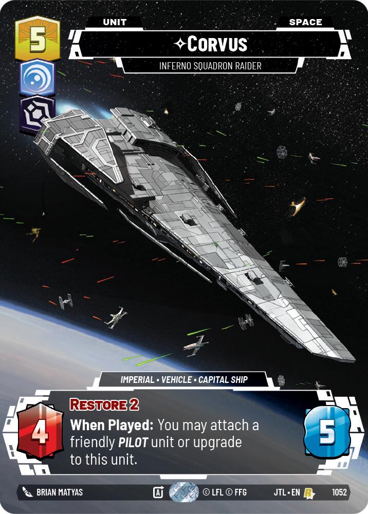 Corvus - Inferno Squadron Raider (1052) (Prestige Foil) (1052) [Jump to Lightspeed] | Jomio and Rueliete's Cards and Comics