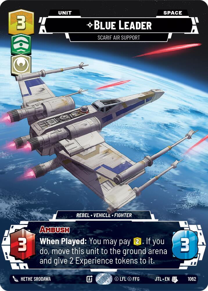 Blue Leader - Scarif Air Support (1062) (Prestige Foil) (1062) [Jump to Lightspeed] | Jomio and Rueliete's Cards and Comics
