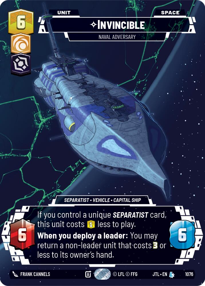 Invincible - Naval Adversary (1076) (Prestige Foil) (1076) [Jump to Lightspeed] | Jomio and Rueliete's Cards and Comics