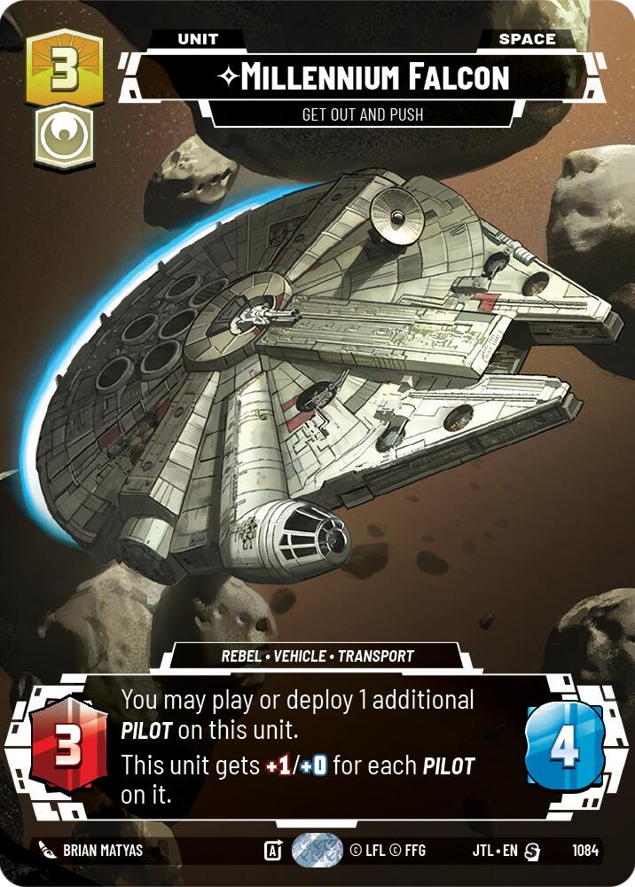 Millennium Falcon - Get Out And Push (1084) (Prestige Foil) (1084) [Jump to Lightspeed] | Jomio and Rueliete's Cards and Comics