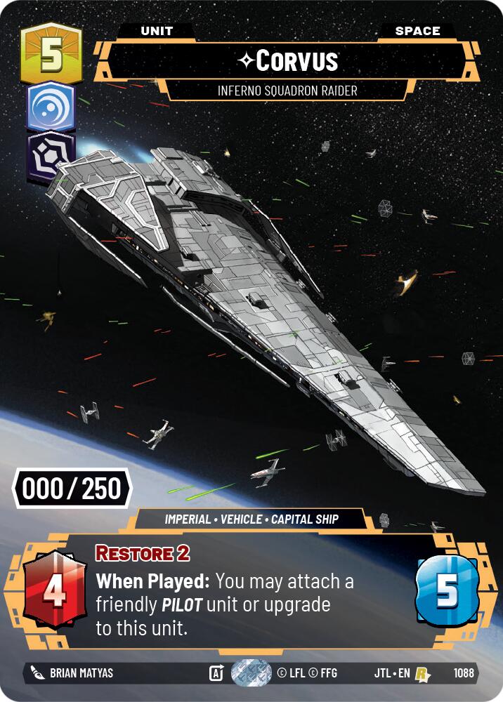 Corvus - Inferno Squadron Raider (1088) (Serialized) (1088) [Jump to Lightspeed] | Jomio and Rueliete's Cards and Comics