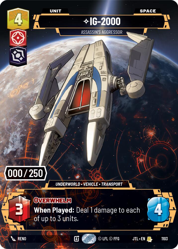 IG-2000 - Assassin's Aggressor (1103) (Serialized) (1103) [Jump to Lightspeed] | Jomio and Rueliete's Cards and Comics