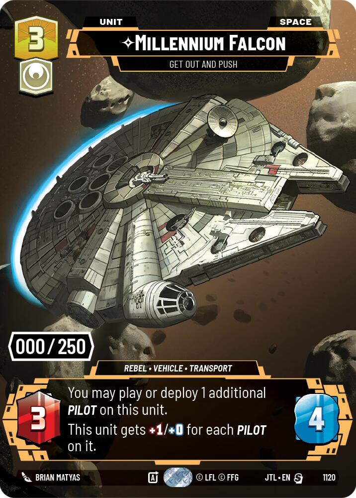 Millennium Falcon - Get Out And Push (1120) (Serialized) (1120) [Jump to Lightspeed] | Jomio and Rueliete's Cards and Comics