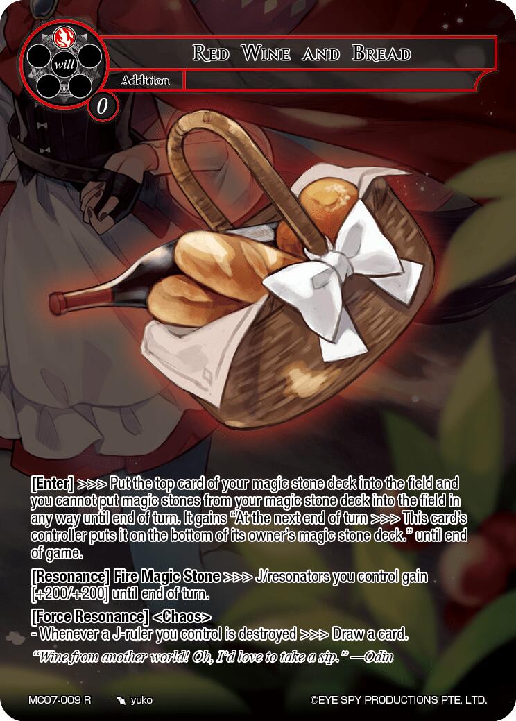 Red Wine and Bread (MC07-009 R) [Memoria Collection 07] | Jomio and Rueliete's Cards and Comics