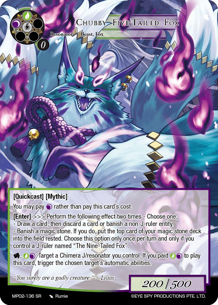Chubby Five-Tailed Fox (MP02-136 SR) [Masterpiece Collection 02 "Fates Reunited!"] | Jomio and Rueliete's Cards and Comics