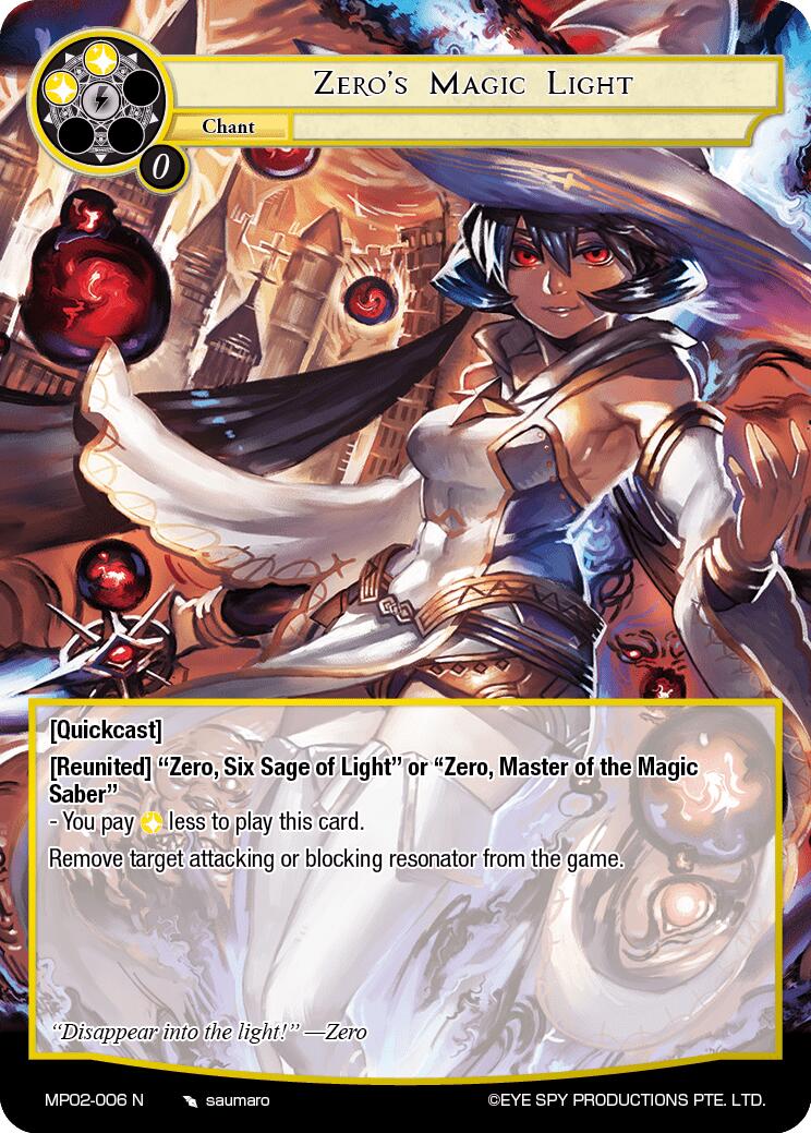 Zero's Magic Light (MP02-006 N) [Masterpiece Collection 02 "Fates Reunited!"] | Jomio and Rueliete's Cards and Comics