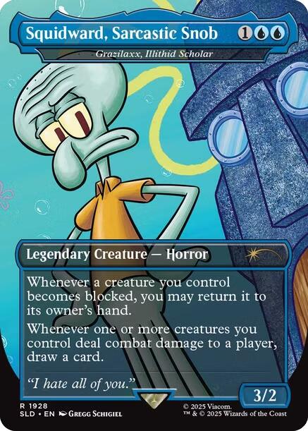 Squidward, Sarcastic Snob - Grazilaxx, Illithid Scholar [Secret Lair Drop Series] | Jomio and Rueliete's Cards and Comics