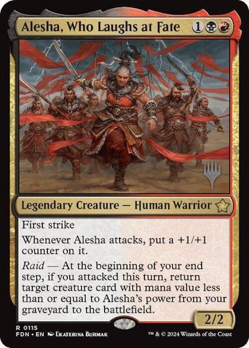 Alesha, Who Laughs at Fate (Promo Pack) [Foundations Promos] | Jomio and Rueliete's Cards and Comics