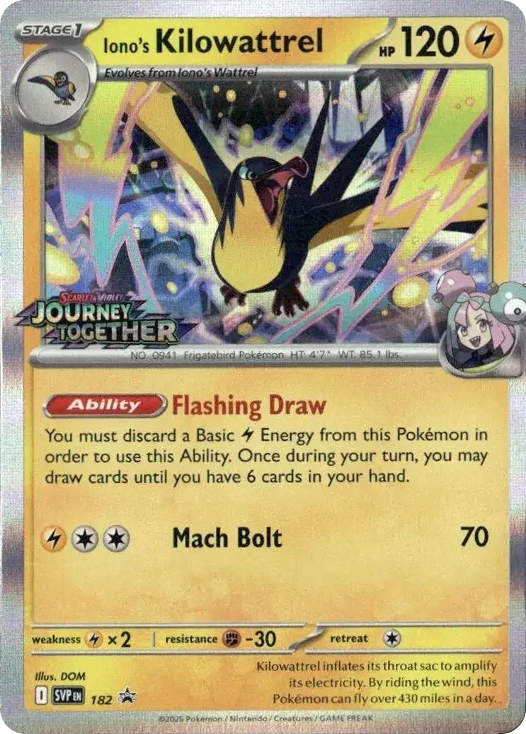 Iono's Kilowattrel (Prerelease) [Scarlet & Violet: Black Star Promos] | Jomio and Rueliete's Cards and Comics