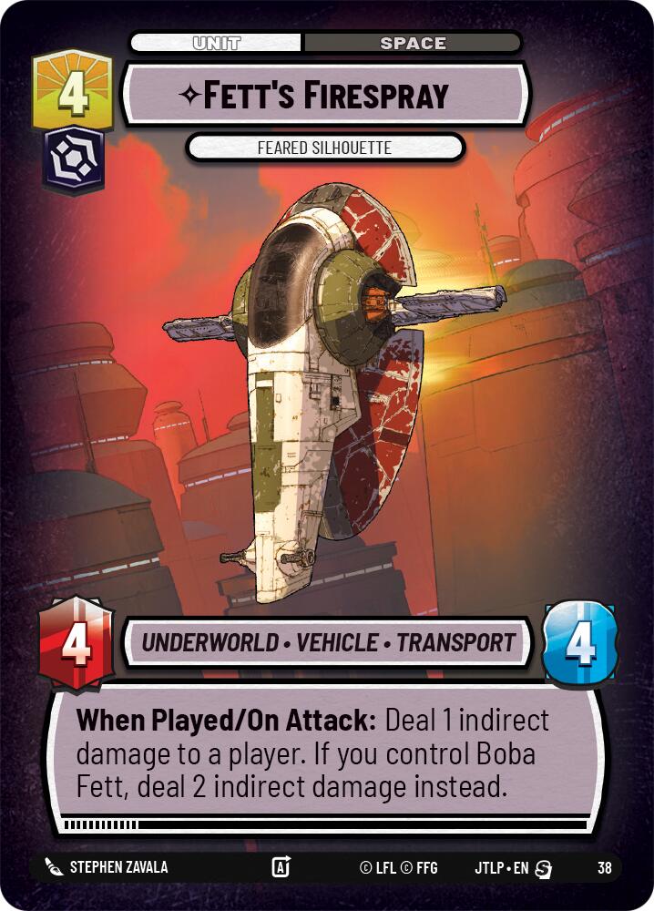 Fett's Firespray - Feared Silhouette (Foil) (38) [Jump to Lightspeed: Weekly Play] | Jomio and Rueliete's Cards and Comics