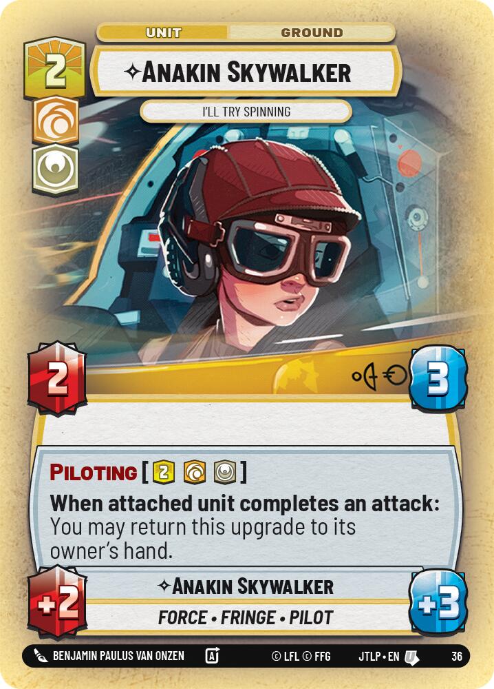 Anakin Skywalker - I'll Try Spinning (Foil) (36) [Jump to Lightspeed: Weekly Play] | Jomio and Rueliete's Cards and Comics