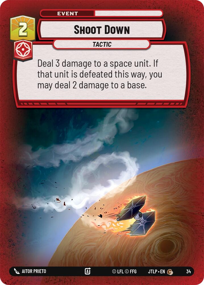 Shoot Down (Foil) (34) [Jump to Lightspeed: Weekly Play] | Jomio and Rueliete's Cards and Comics