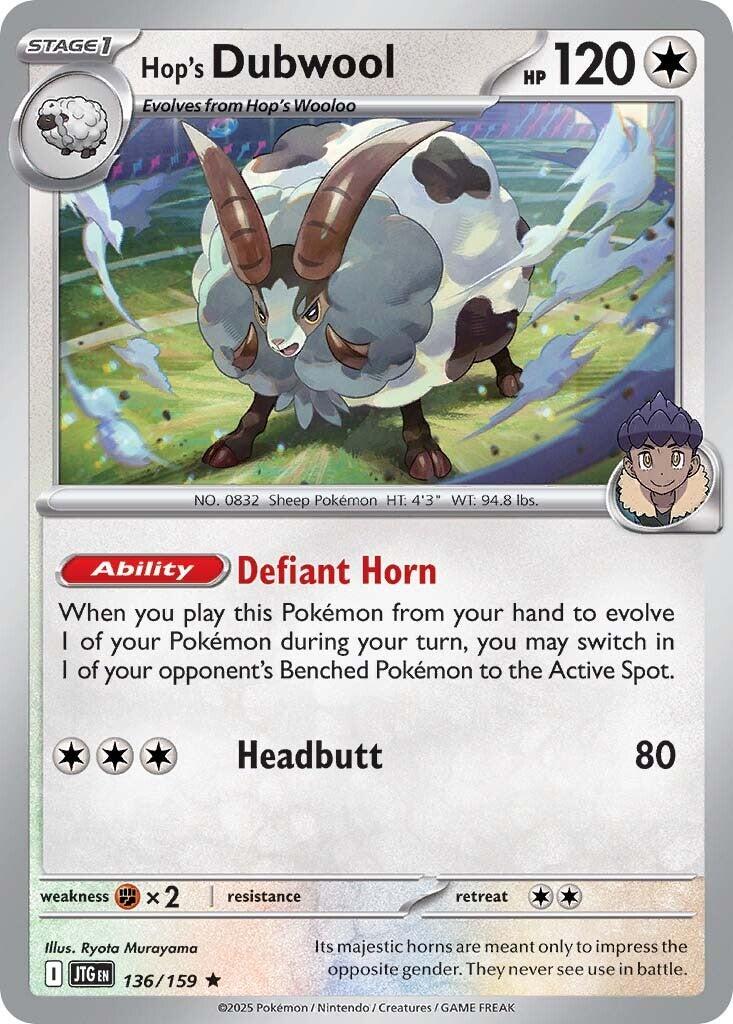 Hop's Dubwool (136/159) [Scarlet & Violet: Journey Together] | Jomio and Rueliete's Cards and Comics