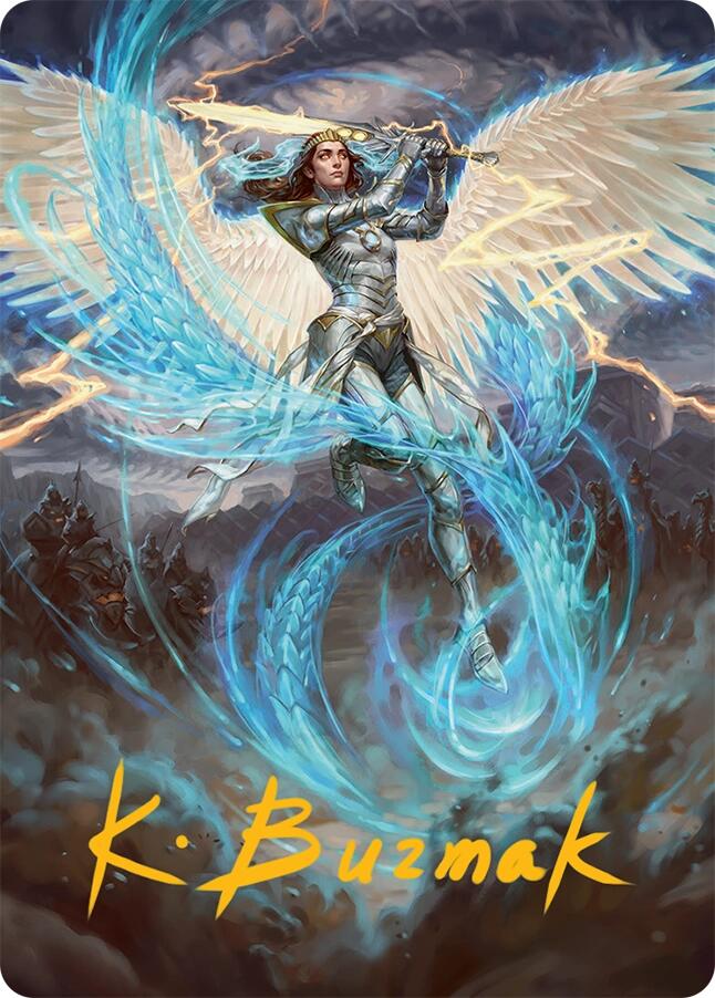 Elspeth, Storm Slayer Art Card (49/54) (Gold-Stamped Signature) [Tarkir: Dragonstorm Art Series] | Jomio and Rueliete's Cards and Comics