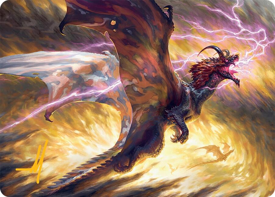 Stormscale Scion Art Card (17/54) (Gold-Stamped Signature) [Tarkir: Dragonstorm Art Series] | Jomio and Rueliete's Cards and Comics