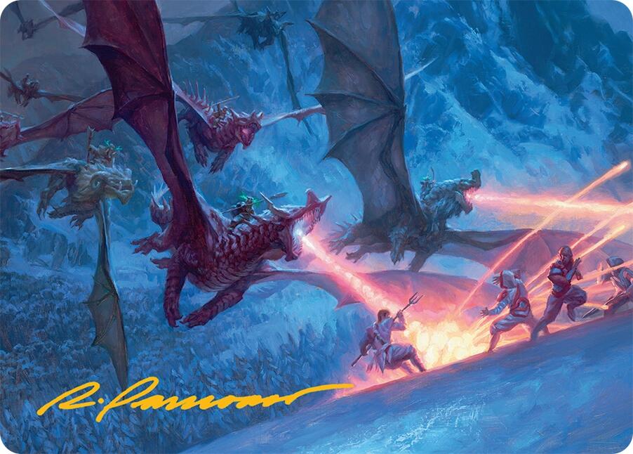 Dragonback Assault Art Card (22/54) (Gold-Stamped Signature) [Tarkir: Dragonstorm Art Series] | Jomio and Rueliete's Cards and Comics