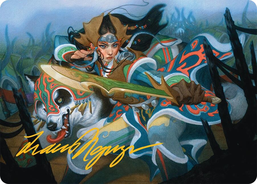 Eshki Dragonclaw Art Card (23/54) (Gold-Stamped Signature) [Tarkir: Dragonstorm Art Series] | Jomio and Rueliete's Cards and Comics