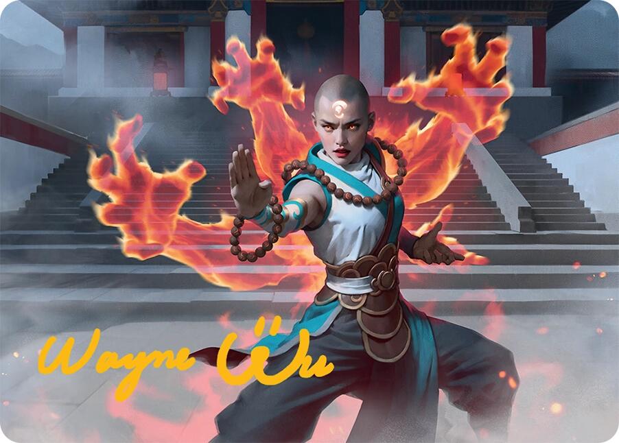 Flamehold Grappler Art Card (24/54) (Gold-Stamped Signature) [Tarkir: Dragonstorm Art Series] | Jomio and Rueliete's Cards and Comics