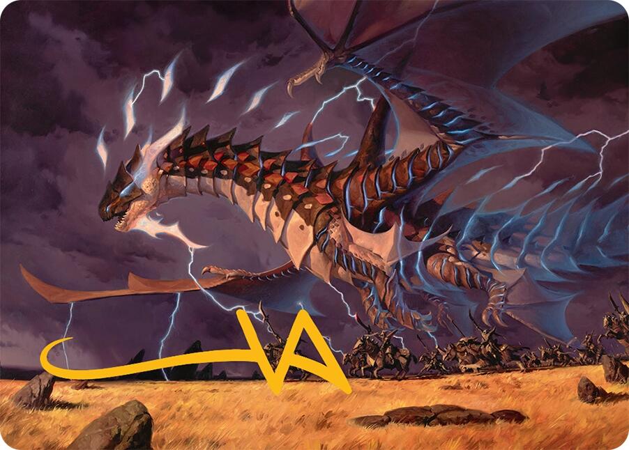 Neriv, Heart of the Storm Art Card (25/54) (Gold-Stamped Signature) [Tarkir: Dragonstorm Art Series] | Jomio and Rueliete's Cards and Comics