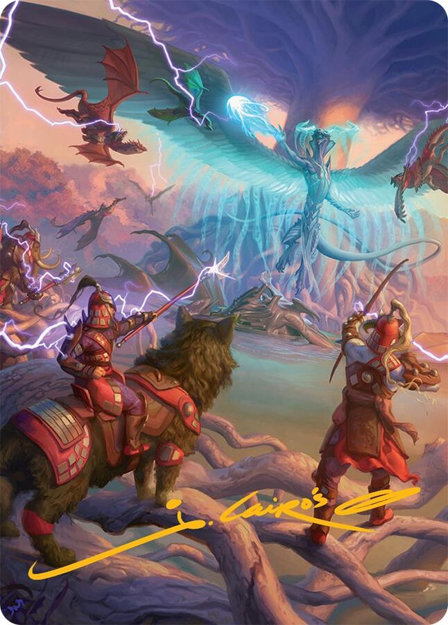 All-Out Assault Art Card (50/54) (Gold-Stamped Signature) [Tarkir: Dragonstorm Art Series] | Jomio and Rueliete's Cards and Comics