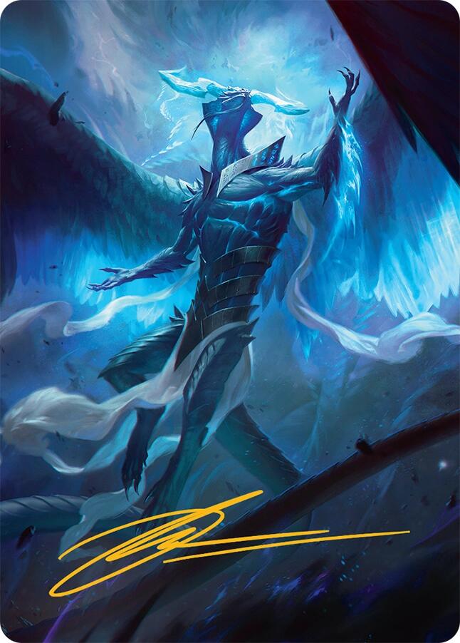 Ugin, Eye of the Storms Art Card (1/54) (Gold-Stamped Signature) [Tarkir: Dragonstorm Art Series] | Jomio and Rueliete's Cards and Comics