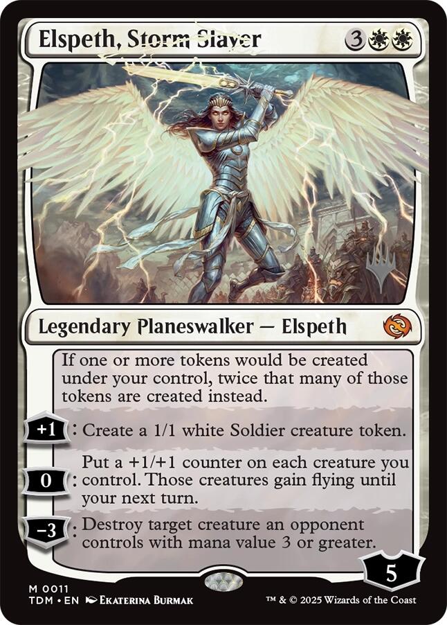 Elspeth, Storm Slayer (Promo Pack) [Tarkir: Dragonstorm Promos] | Jomio and Rueliete's Cards and Comics