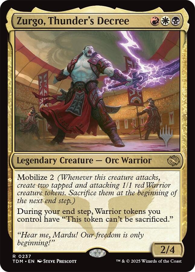 Zurgo, Thunder's Decree (Promo Pack) [Tarkir: Dragonstorm Promos] | Jomio and Rueliete's Cards and Comics