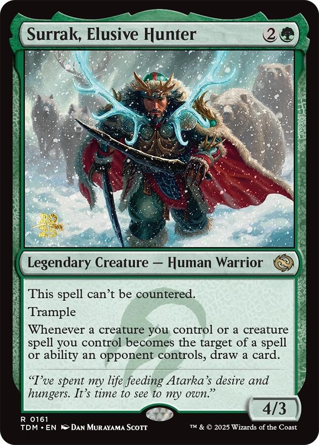 Surrak, Elusive Hunter [Tarkir: Dragonstorm Prerelease Promos] | Jomio and Rueliete's Cards and Comics