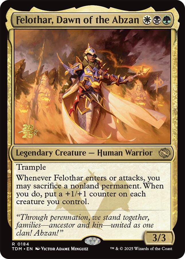 Felothar, Dawn of the Abzan [Tarkir: Dragonstorm Prerelease Promos] | Jomio and Rueliete's Cards and Comics