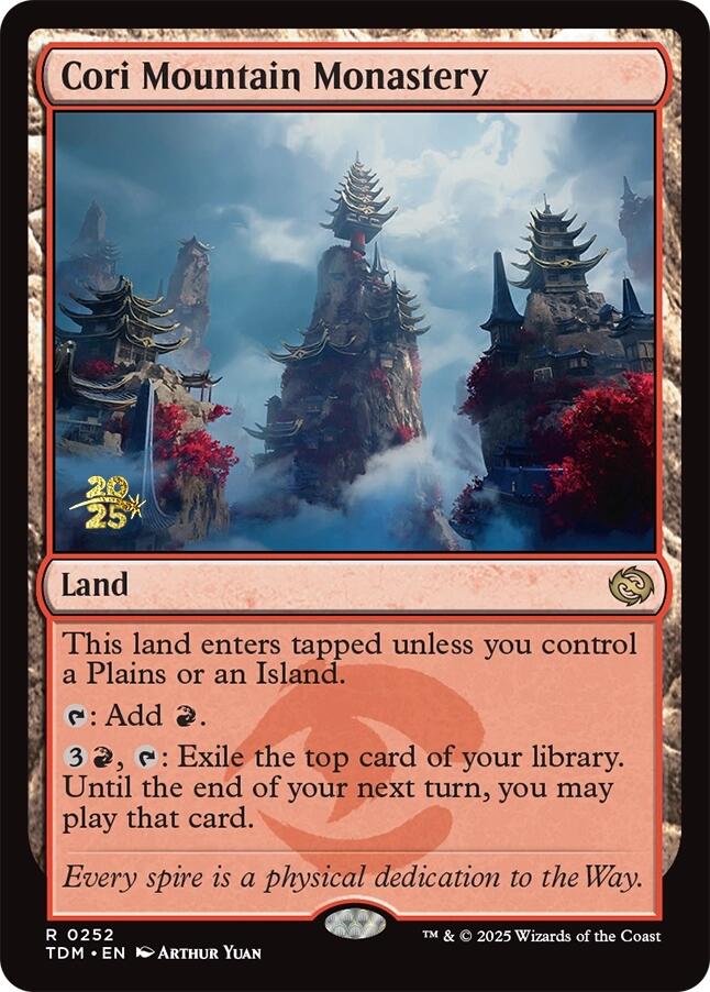 Cori Mountain Monastery [Tarkir: Dragonstorm Prerelease Promos] | Jomio and Rueliete's Cards and Comics