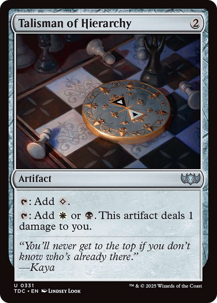 Talisman of Hierarchy [Tarkir: Dragonstorm Commander] | Jomio and Rueliete's Cards and Comics