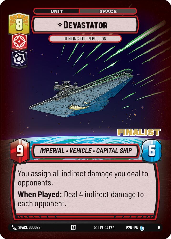 Devastator - Hunting the Rebellion (5) (Finalist) (5) [Store Showdown Promos] | Jomio and Rueliete's Cards and Comics