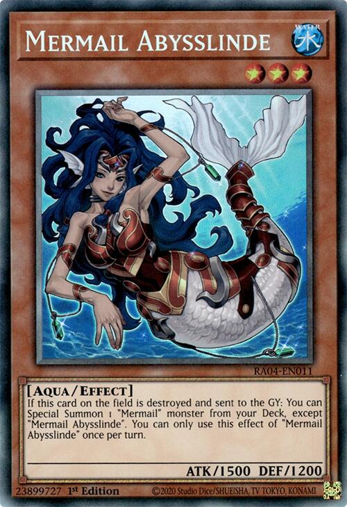 Mermail Abysslinde [RA04-EN011] Prismatic Collector's Rare | Jomio and Rueliete's Cards and Comics