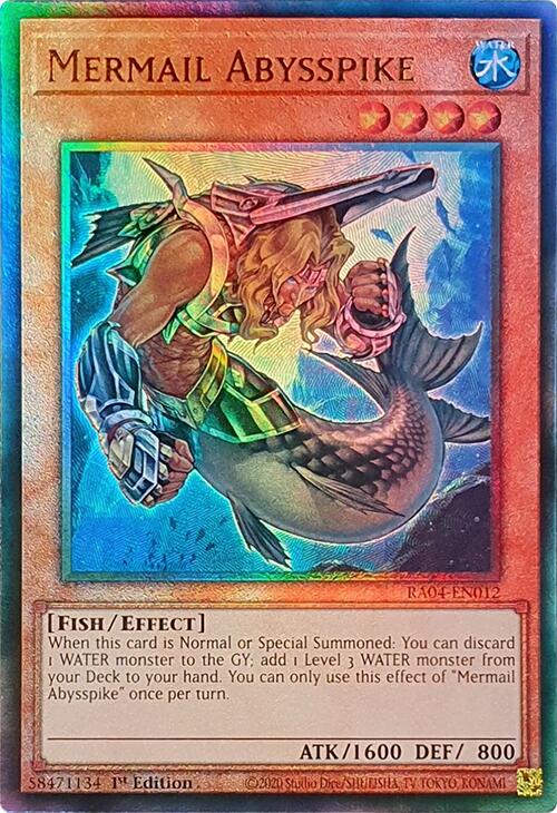 Mermail Abysspike [RA04-EN012] Prismatic Ultimate Rare | Jomio and Rueliete's Cards and Comics