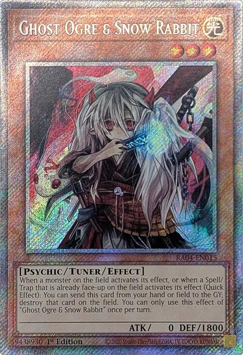 Ghost Ogre & Snow Rabbit [RA04-EN015] Platinum Secret Rare | Jomio and Rueliete's Cards and Comics
