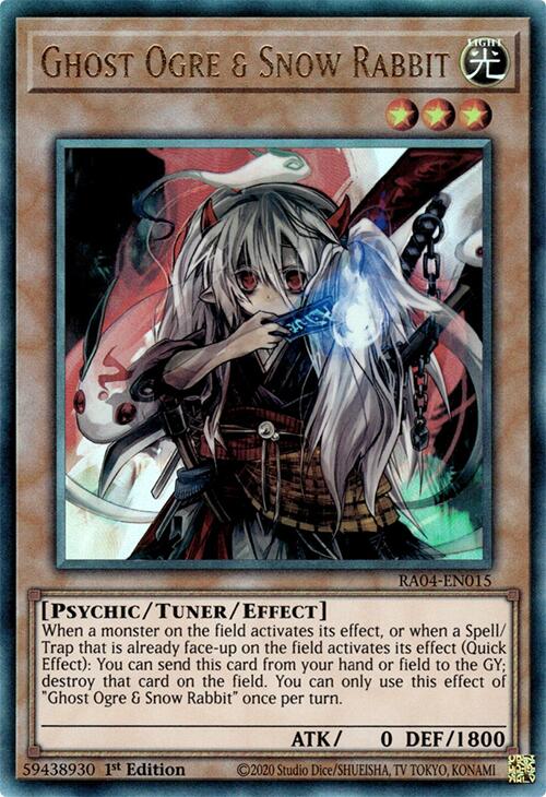 Ghost Ogre & Snow Rabbit [RA04-EN015] Prismatic Ultimate Rare | Jomio and Rueliete's Cards and Comics
