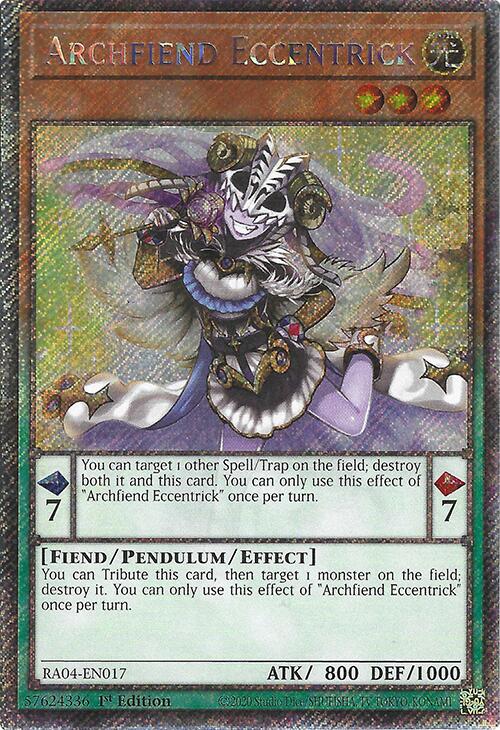 Archfiend Eccentrick [RA04-EN017] Platinum Secret Rare | Jomio and Rueliete's Cards and Comics