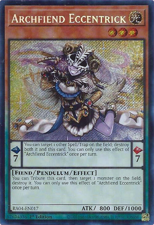 Archfiend Eccentrick [RA04-EN017] Secret Rare | Jomio and Rueliete's Cards and Comics