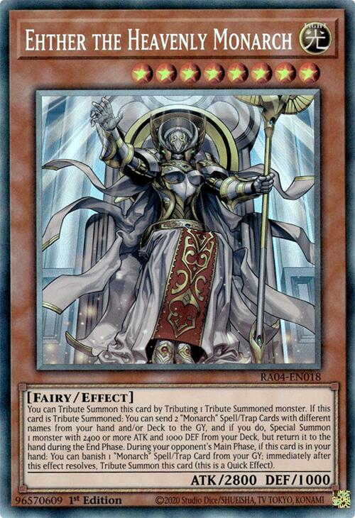 Ehther the Heavenly Monarch [RA04-EN018] Prismatic Collector's Rare | Jomio and Rueliete's Cards and Comics