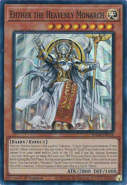 Ehther the Heavenly Monarch [RA04-EN018] Super Rare | Jomio and Rueliete's Cards and Comics
