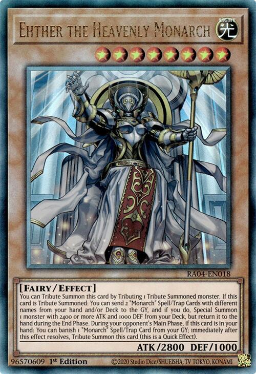 Ehther the Heavenly Monarch [RA04-EN018] Prismatic Ultimate Rare | Jomio and Rueliete's Cards and Comics