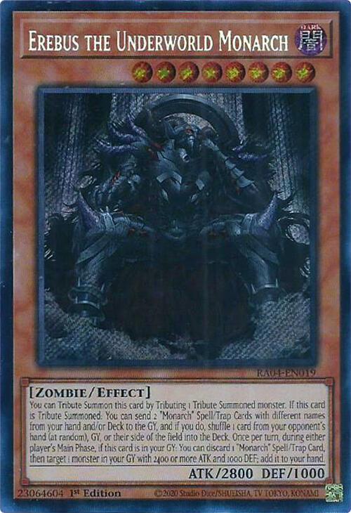 Erebus the Underworld Monarch [RA04-EN019] Secret Rare | Jomio and Rueliete's Cards and Comics