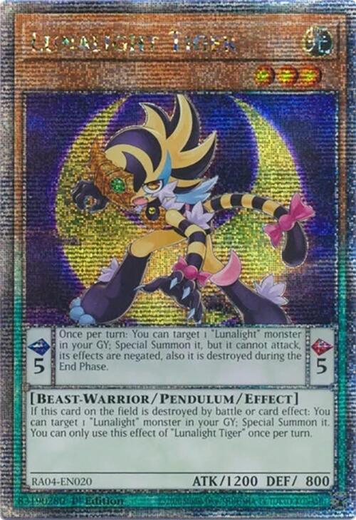 Lunalight Tiger [RA04-EN020] Quarter Century Secret Rare | Jomio and Rueliete's Cards and Comics