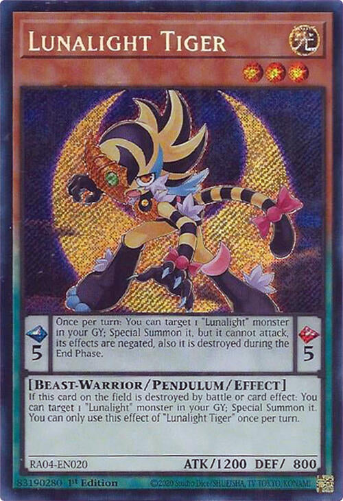 Lunalight Tiger [RA04-EN020] Secret Rare | Jomio and Rueliete's Cards and Comics