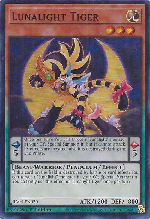 Lunalight Tiger [RA04-EN020] Super Rare | Jomio and Rueliete's Cards and Comics