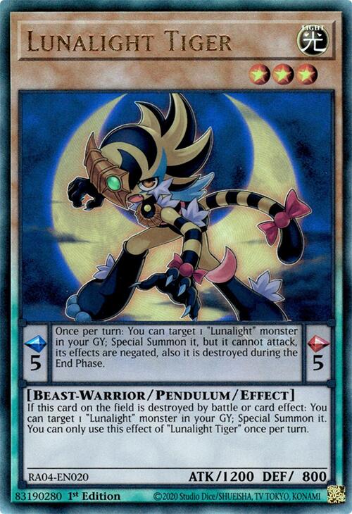 Lunalight Tiger [RA04-EN020] Prismatic Ultimate Rare | Jomio and Rueliete's Cards and Comics