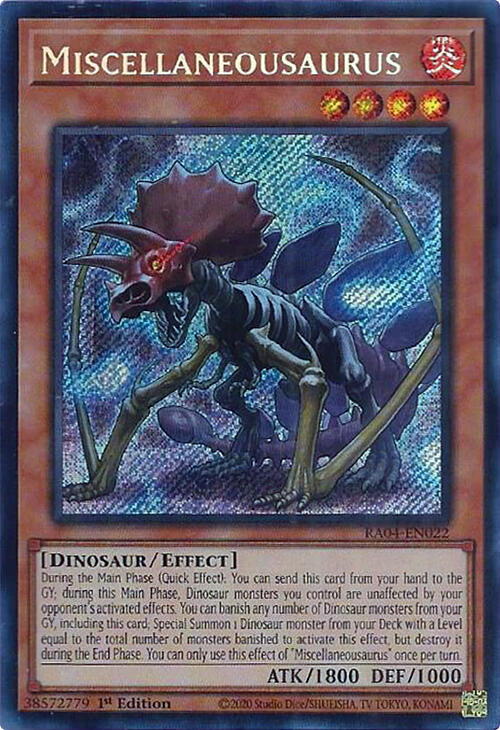 Miscellaneousaurus [RA04-EN022] Secret Rare | Jomio and Rueliete's Cards and Comics